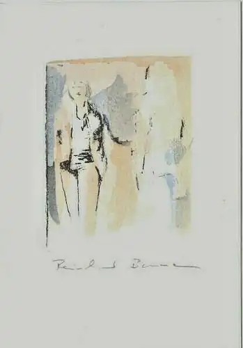 Kleine Original-Farbradierung von Reinhard Baumann (* 1950 in Regensburg)