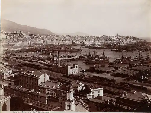 Fotografie, Alfred Noack, Genova Porta, Panorama da Villa Rosazza #3011, ca.1860