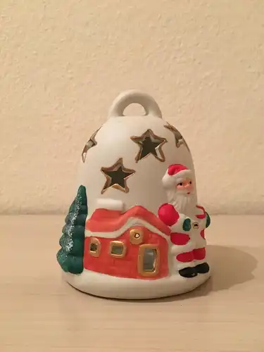 Weihnachtsglocke, aus Keramik, für Teelicht,