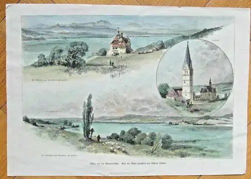 Color.Holzstich„Bilder v.d Ammerseebahn“,Wörthsee,v.R.Püttner,Illust.Zeitung1903