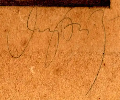 Original-Lithographie Landschaft im Mondschein, signiert, ungerahmt