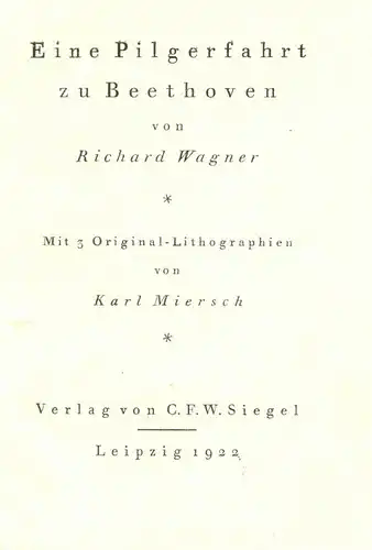 3 Original-Lithographien v.Karl Miersch f.„Eine Pilgerfahrt zu Beethoven"1922