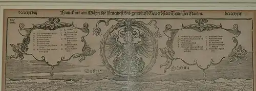 Franckfurt am Mayn, Gewerbstatt Teutscher Nation.Sebastian Münster,1574 Basel