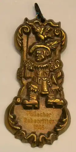 Rabenritter,Bronze-Gussplakette 1994 PULLACH (b. München).Faschings-Gesellschaft