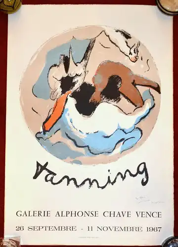 Lithografie-Plakat,Tanning,1967,Galerie Chave,Vence,handschriftl.Widmung f.Toni