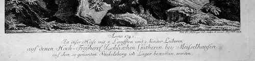 Radierung,Elias Ridinger,1753,Hase mit 8 Läufen