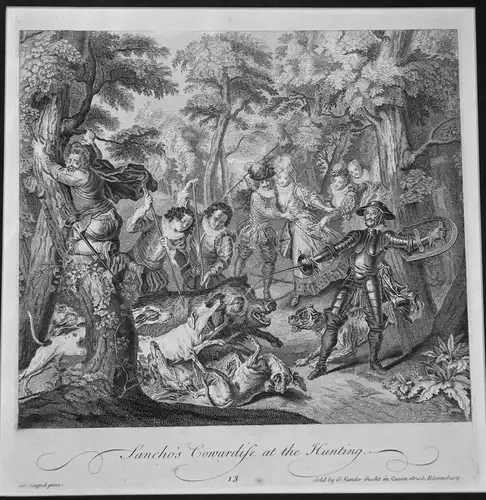 Grafik,Kupferstich,Don Quichote,1725,Nr.13,Charles A.Coypel ,G. Vandergucht