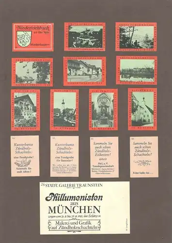 10 Streichholzschachtel-Etiketten der Phillumenisten aus München