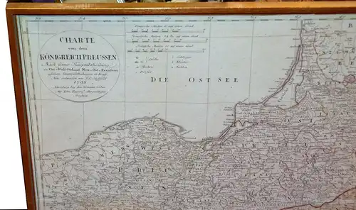 Kupferstich Landkarte, Königreich Preussen,Homann Erben,gerahmt,ungeöffnet,1798