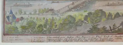 Landsberg am Lech ,G.Bodenehr,ca 1720 ,Kupferstich,gerahmt unter Passepartout