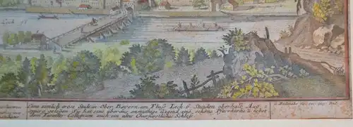 Landsberg am Lech ,G.Bodenehr,ca 1720 ,Kupferstich,gerahmt unter Passepartout