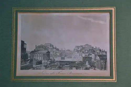 Grafik,das alte Forum Romanum,Kupferstich,1842 v. Neubauer aus Strahlheim