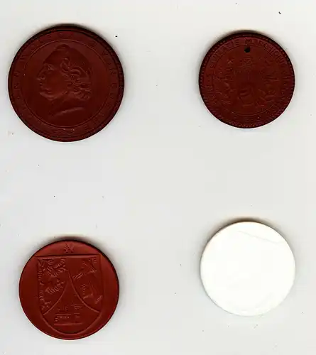 Vier Meissen-Medaillen,Goethe,Reichstor 2x,Grossenhain,sehr schöner Zustand