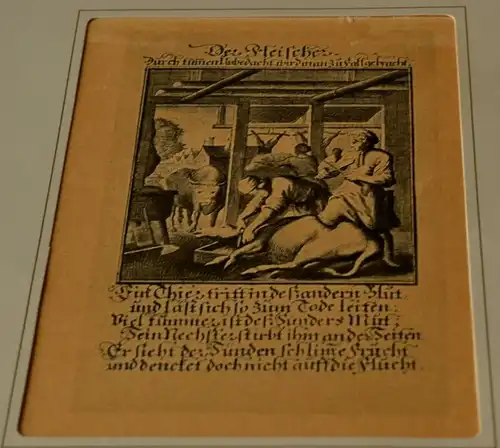 Kupferstich,Jan Luyken,Der Fleischer,(Metzger,Butcher)1698,