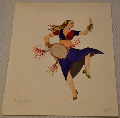 Aquarell,Moritz Pathe,Kostümentwurf Spanien,1936