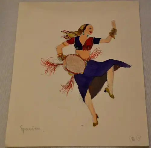 Aquarell,Moritz Pathe,Kostümentwurf Spanien,1936