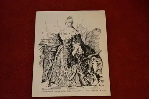 Tuschfederzeichnung,Maria Amalia,Tochter Kaiser Joseph I,Karl Sally Bauer Oltsch