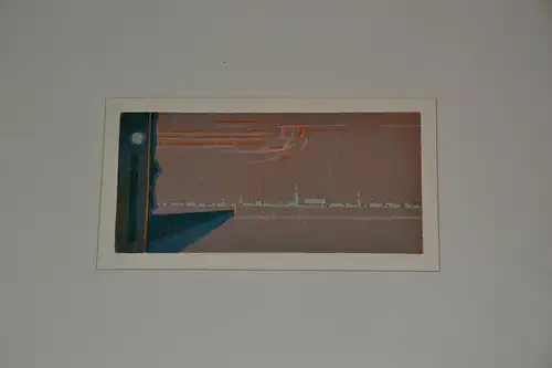 Farb-Radierung,Silhouette,signiert,17/25, Nr.2 von 4 Blättern,1970