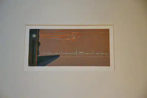 Farb-Radierung,Silhouette,signiert,17/25, Nr.2 von 4 Blättern,1970