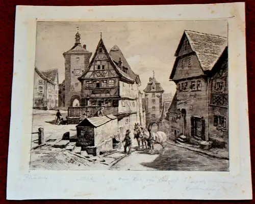 Radierung,Rothenburg ob der Tauber,sign. Rudolf Schacht(1900-1974)