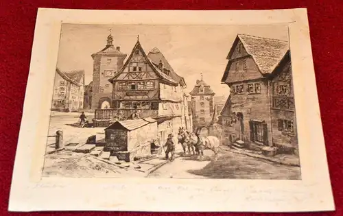 Radierung,Rothenburg ob der Tauber,sign. Rudolf Schacht(1900-1974)