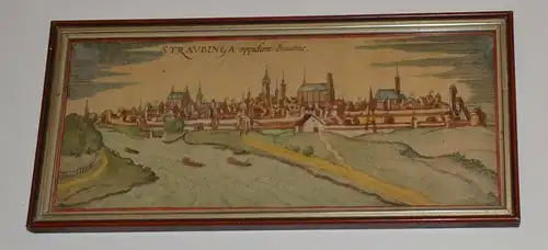 Kupferstich,Straubinga,Oppidum Bavariae,1575,Braun-Hogenberg ,Köln