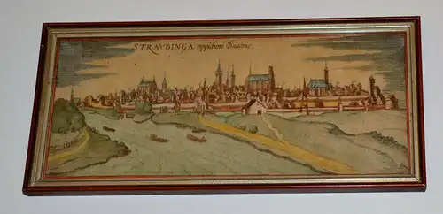 Kupferstich,Straubinga,Oppidum Bavariae,1575,Braun-Hogenberg ,Köln