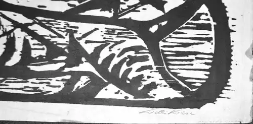 Holzschnitt auf Japanpapier,Willi Kruse,Titel :Panther,signiert