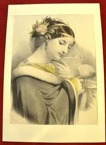 Lithografie,Dame mit Maske,Etudes Choisies,(ausgewählte Studien)Lemercier Paris