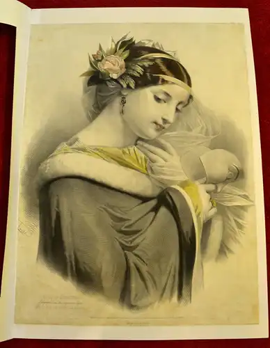 Lithografie,Dame mit Maske,Etudes Choisies,(ausgewählte Studien)Lemercier Paris