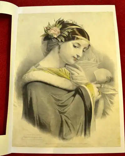 Lithografie,Dame mit Maske,Etudes Choisies,(ausgewählte Studien)Lemercier Paris