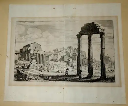 Kupferstich,Campo Vaccino (Forum Romanum) in Rom,Joachim von Sandrart,1606-1688