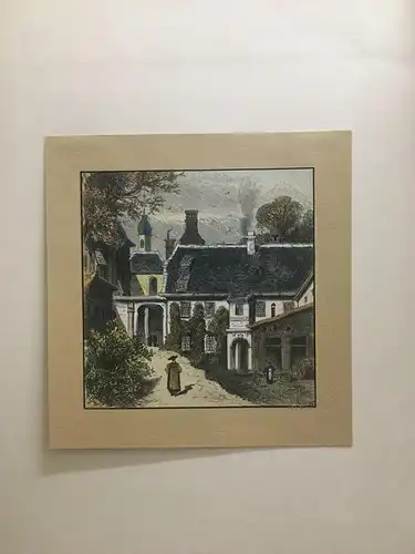 Holzstich koloriert, Kloster Andechs, etwas 1870