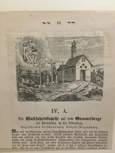 Kupferstich, Die Wallfahrtskapelle auf dem Gummelberge