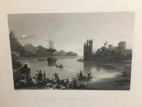 Grafik,Stahlstich, Kalendria an der  Küste von Sizilien,1840,Kalifengräber