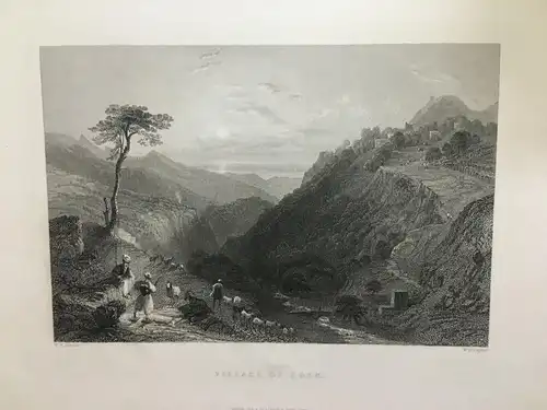 Grafik,Stahlstich,Village of Eden,1840