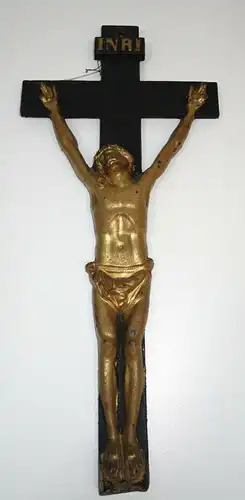 Kruzifix,Gußeisen,Corpus vergoldet,deutsch um 1850