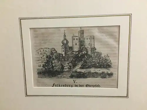 Grafik, Holzschnitt , Falkenberg in der Oberpfalz