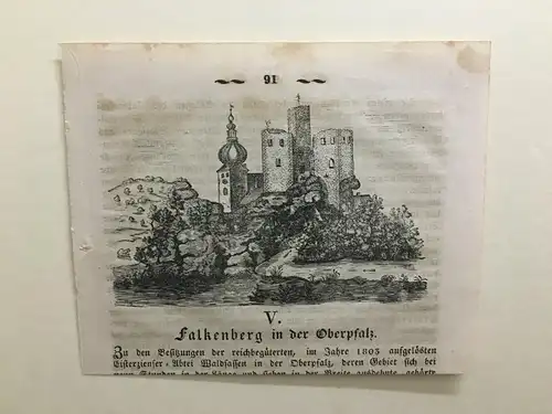 Grafik, Holzschnitt , Falkenberg in der Oberpfalz