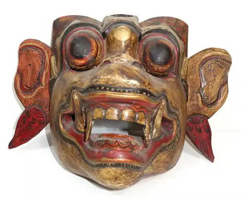 Holzmaske,Indonesien,Barong,20.Jhrdt,vergoldet