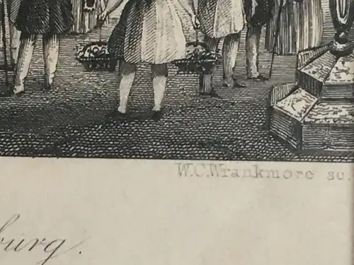 Grafik,Stahlstich, Der alte Jungfern-Stieg zu Hamburg,1860