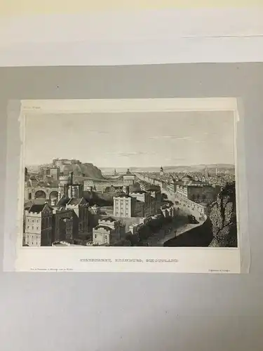 Grafik,Stahlstich, Highstreet in Edinburg, ca.1850