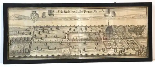 Kupferstich,Michael Wening, Starnbergersee,Schloss Perg um 1701,gerahmt