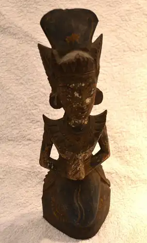 Asiatica,Holzfigur,vergoldet,ev.thailändische Tempelfigur,Ende 19.Jhdt
