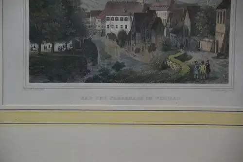 Stahlstich, koloriert, Wildbad, Bad und Promenade, Schönfeld,  etwa 1850