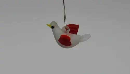 Christbaumschmuck, 5 Singvögel aus Glas, mundgeblasen,20.Jhdt.