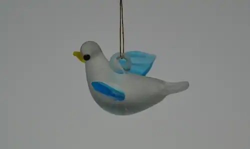 Christbaumschmuck, 5 Singvögel aus Glas, mundgeblasen,20.Jhdt.