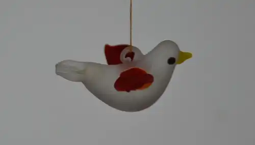 Christbaumschmuck, 5 Singvögel aus Glas, mundgeblasen,20.Jhdt.