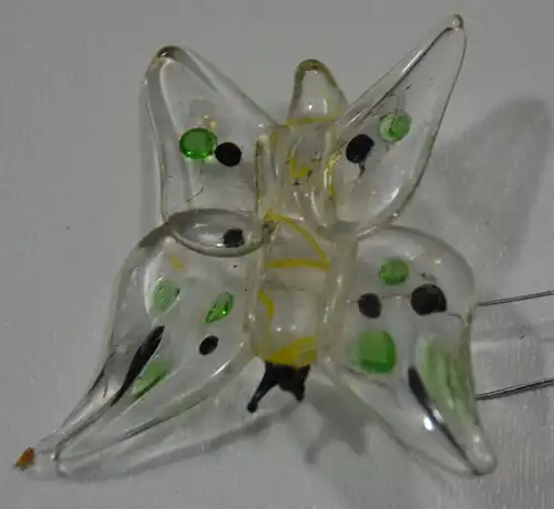 Christbaumschmuck, 4 Schmetterlinge aus Glas, mundgeblasen,20.Jhdt.