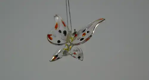 Christbaumschmuck, 4 Schmetterlinge aus Glas, mundgeblasen,20.Jhdt.